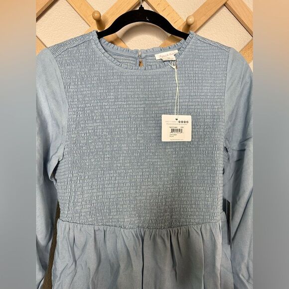 Ingrid & Isabel Women's Smocked Chambray Midi Dress Sz M - Picture 5 of 9